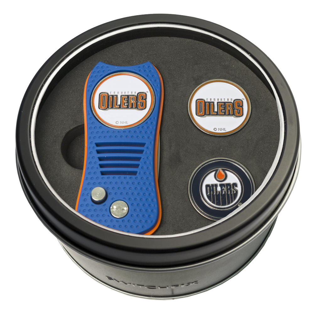 Edmonton Oilers Switchblade Divot Tool and 2 Ball Marker Gift Pack