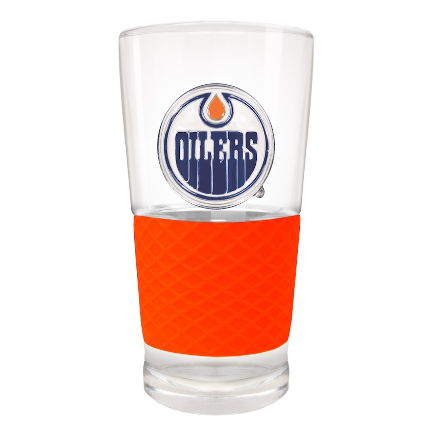 Edmonton Oilers 22 oz Pilsner Glass with Silicone Grip