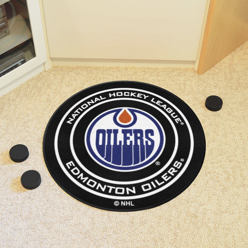 Edmonton Oilers Round Hockey Puck Mat