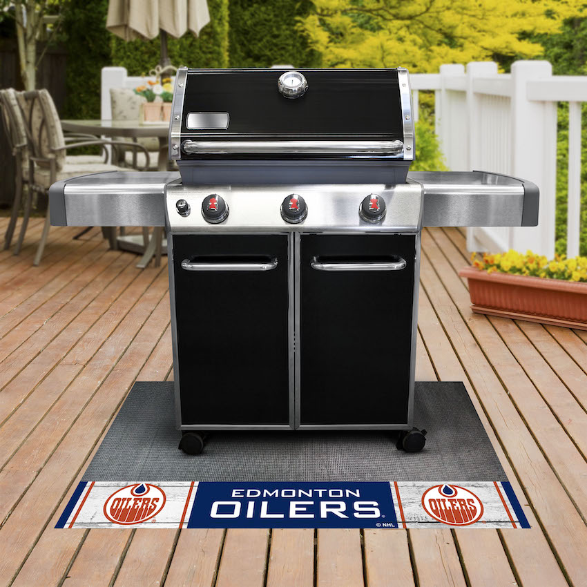 Edmonton Oilers Vintage Grill Mat - Throwback Logo