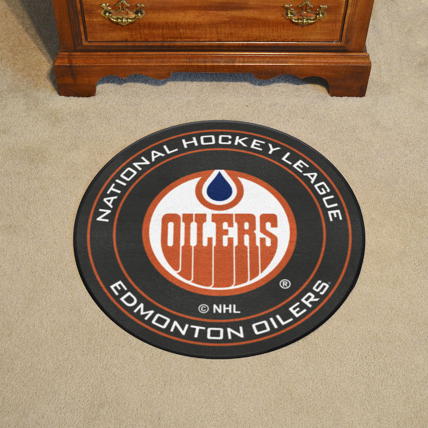 Edmonton Oilers Vintage Puck Mat - Throwback Logo