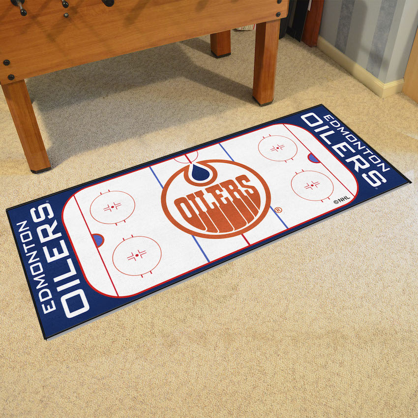 Edmonton Oilers Vintage 30 x 72 Hockey Rink Carpet Runner - Throwback Logo