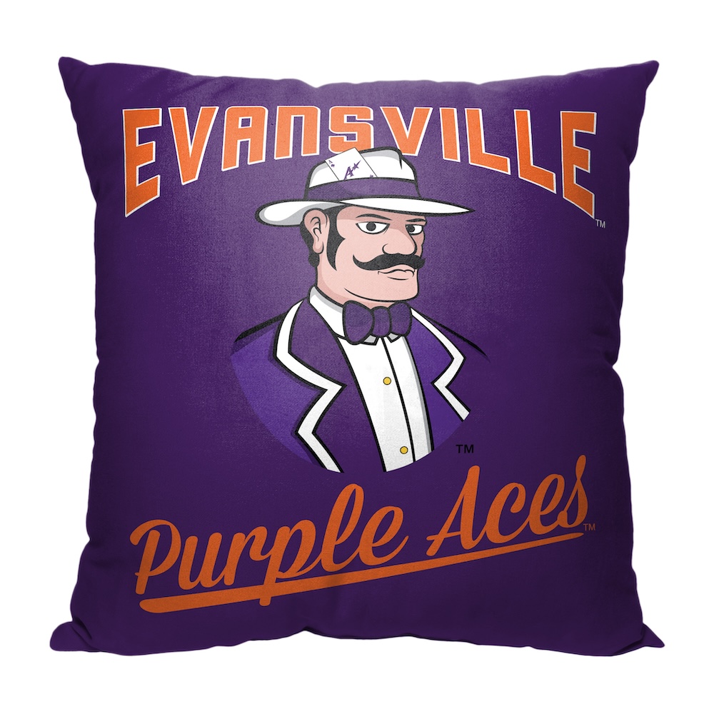 Evansville Purple Aces ALUMNI Decorative Throw Pillow 18 x 18 inch