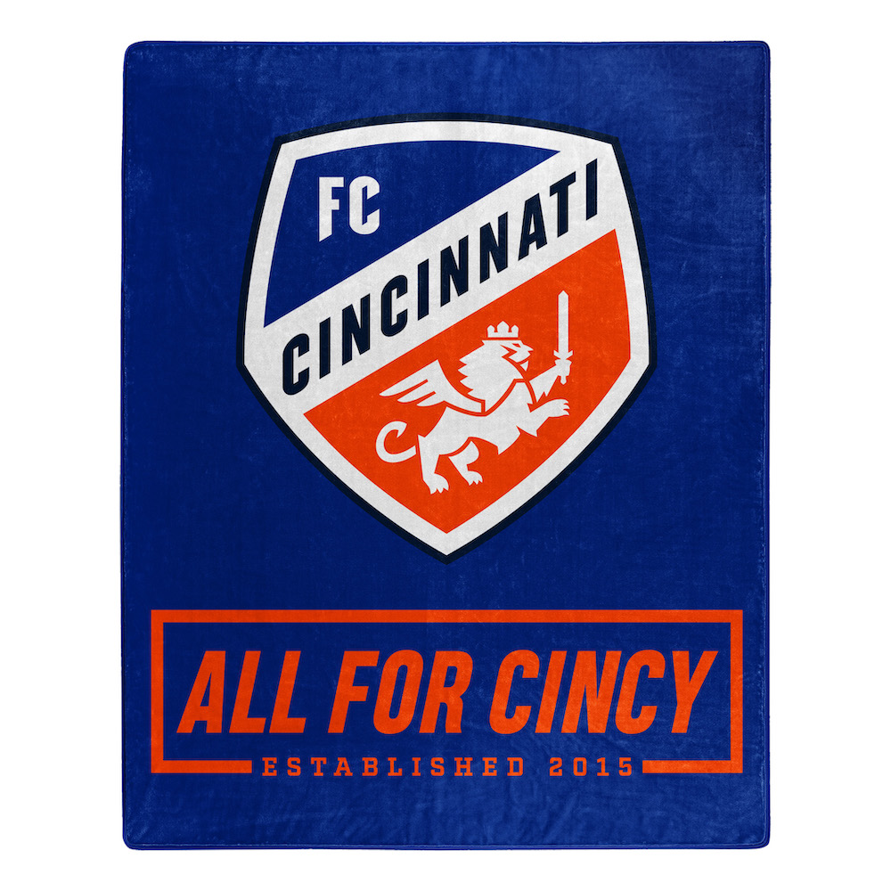 FC Cincinnati Plush Fleece Raschel Blanket 50 x 60