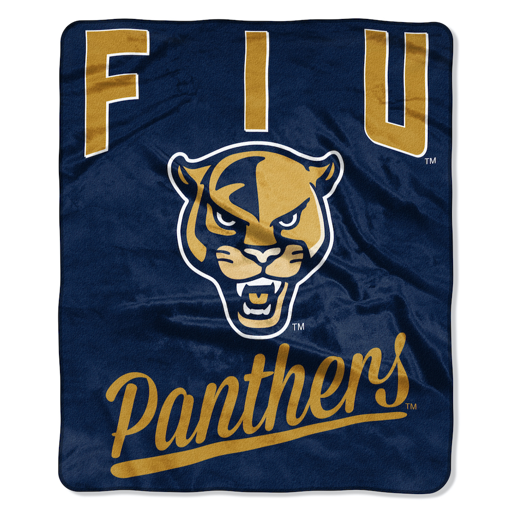 FIU Panthers Plush Fleece Raschel Blanket 50 x 60