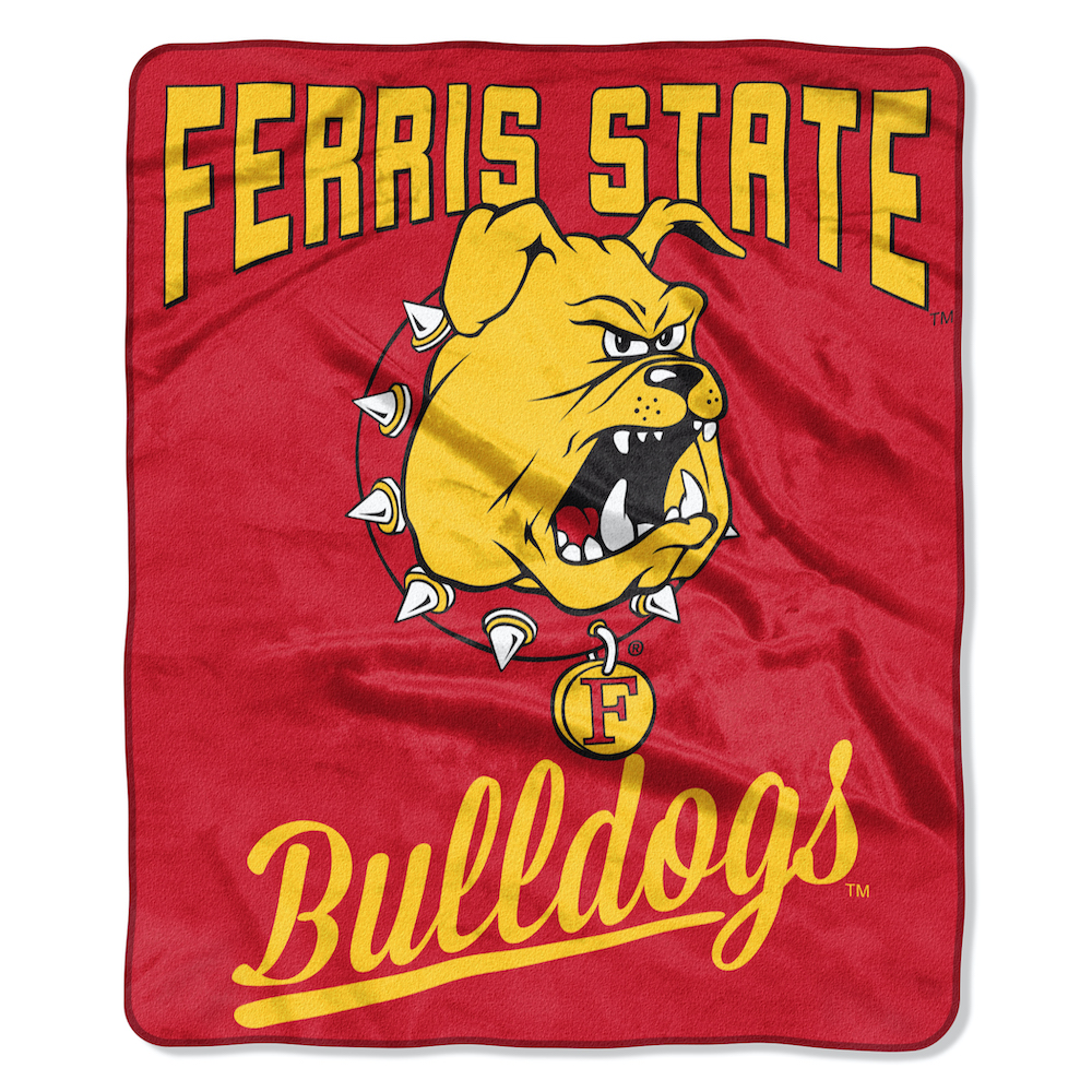 Ferris State Bulldogs Plush Fleece Raschel Blanket 50 x 60