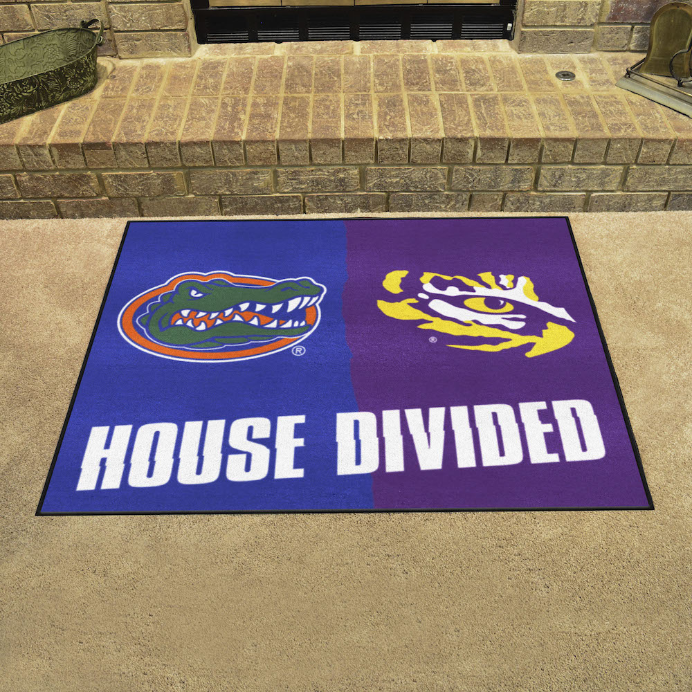 NCAA House Divided Rivalry Rug Florida Gators - LSU Tigers