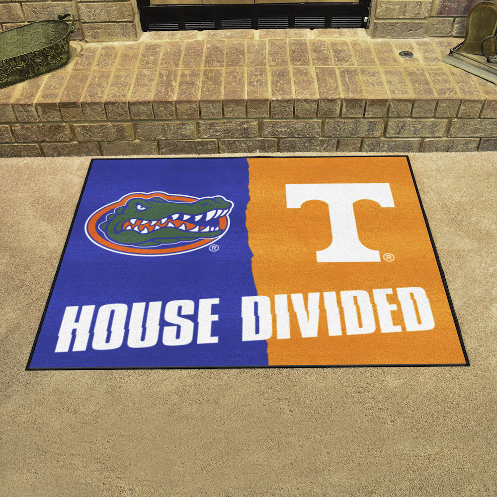 NCAA House Divided Rivalry Rug Florida Gators - Tennessee Volunteers