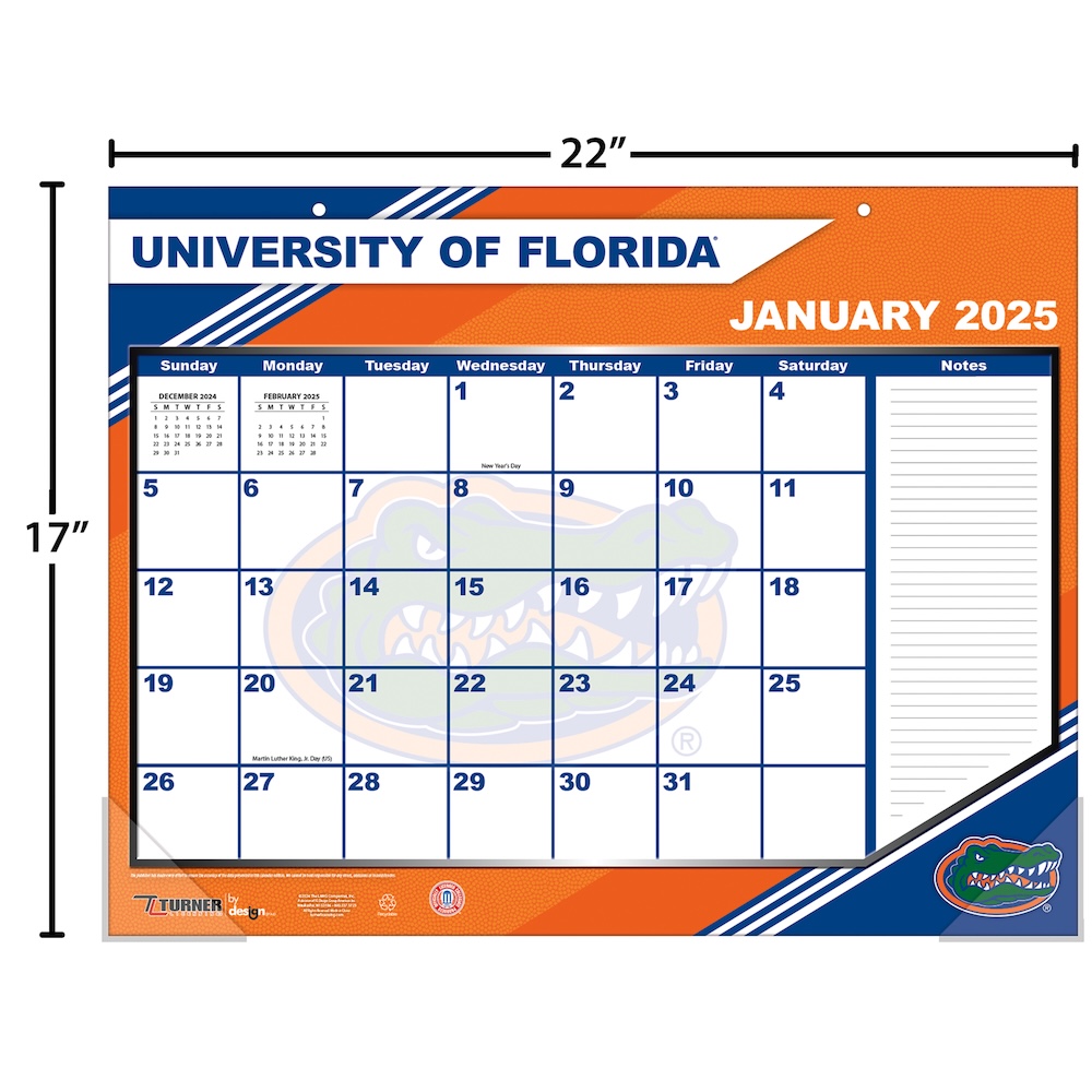 Florida Gators 2025 NCAA 22 X 17 Desk Calendar