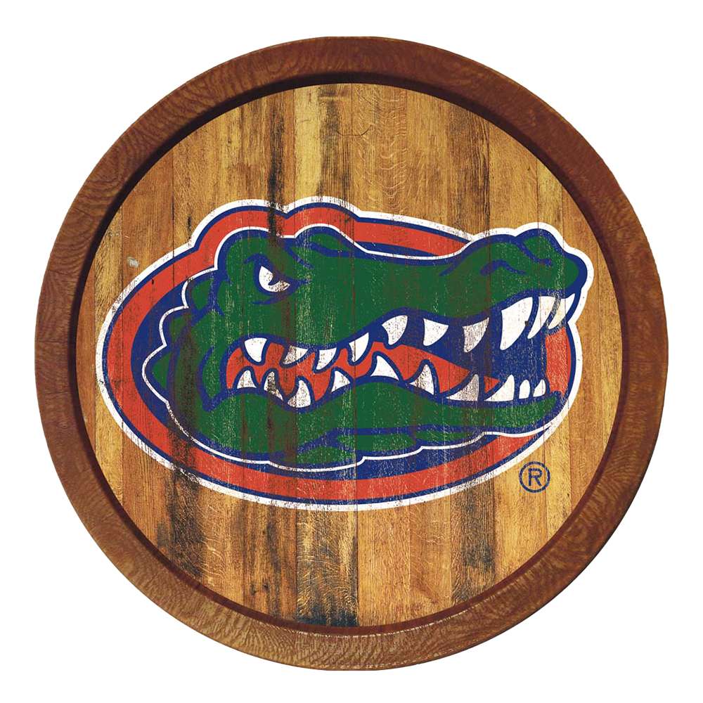 Florida Gators Weathered FAUX Barrel Top Sign