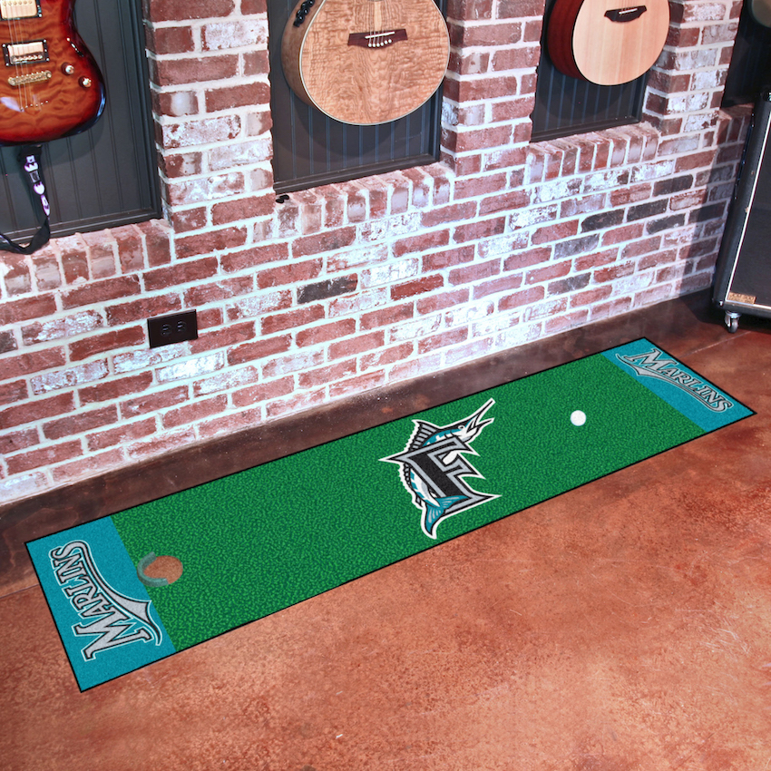Florida Marlins MLBCC Vintage 18 x 72 in Putting Green Mat with Throwback Logo