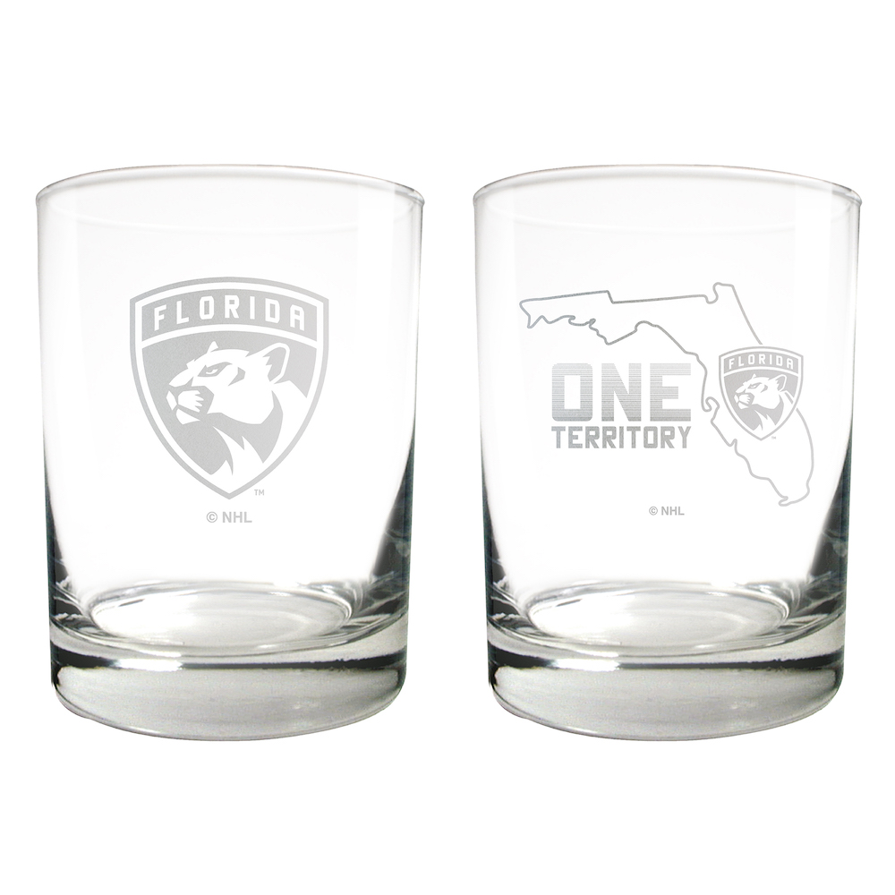 Florida Panthers 2pc Rocks Glass Set