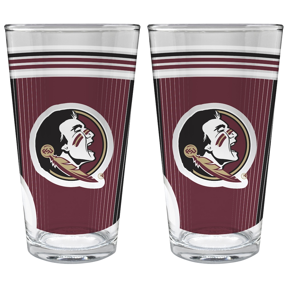 Florida State Seminoles COOL VIBES 2 pc Pint Glass Set