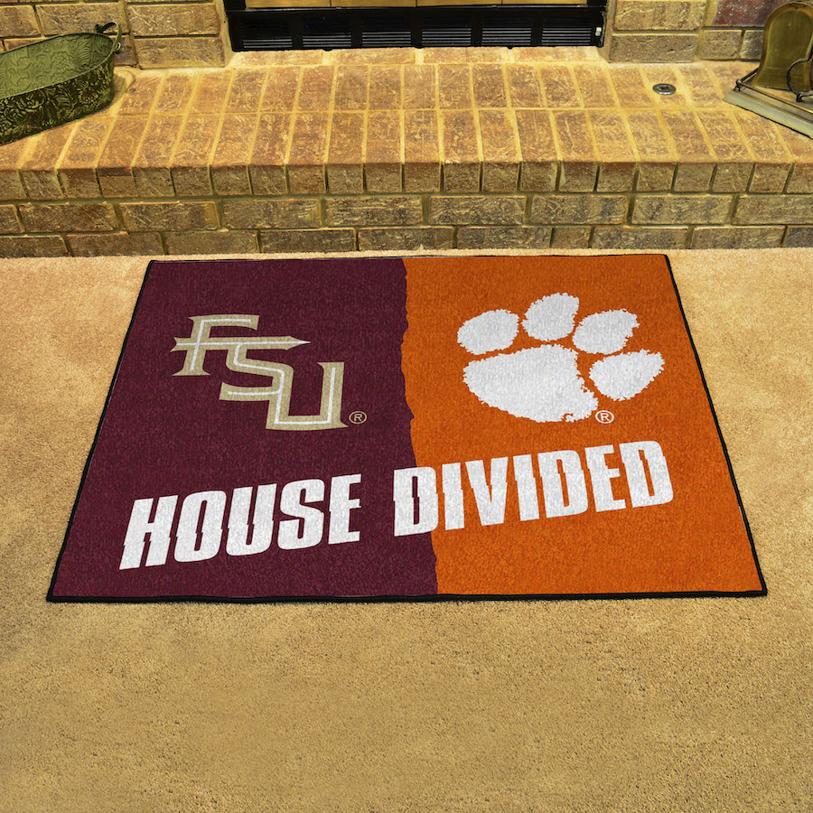 NCAA House Divided Rivalry Rug Florida State Seminoles - Clemson Tigers