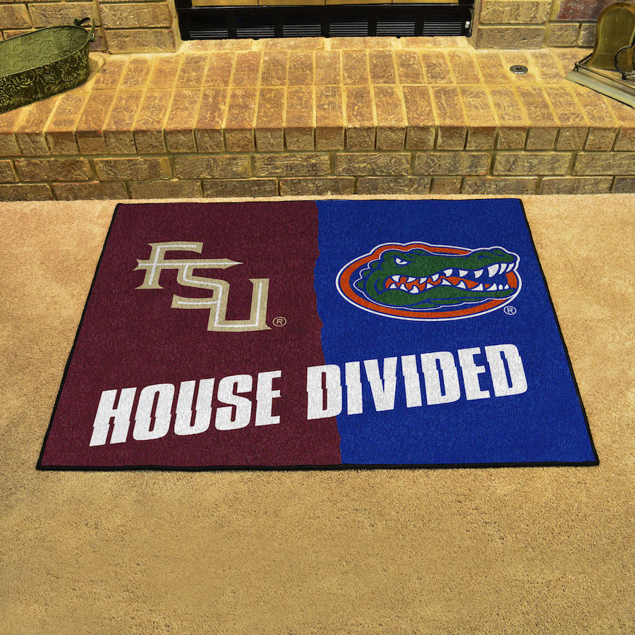 NCAA House Divided Rivalry Rug Florida State Seminoles - Florida Gators