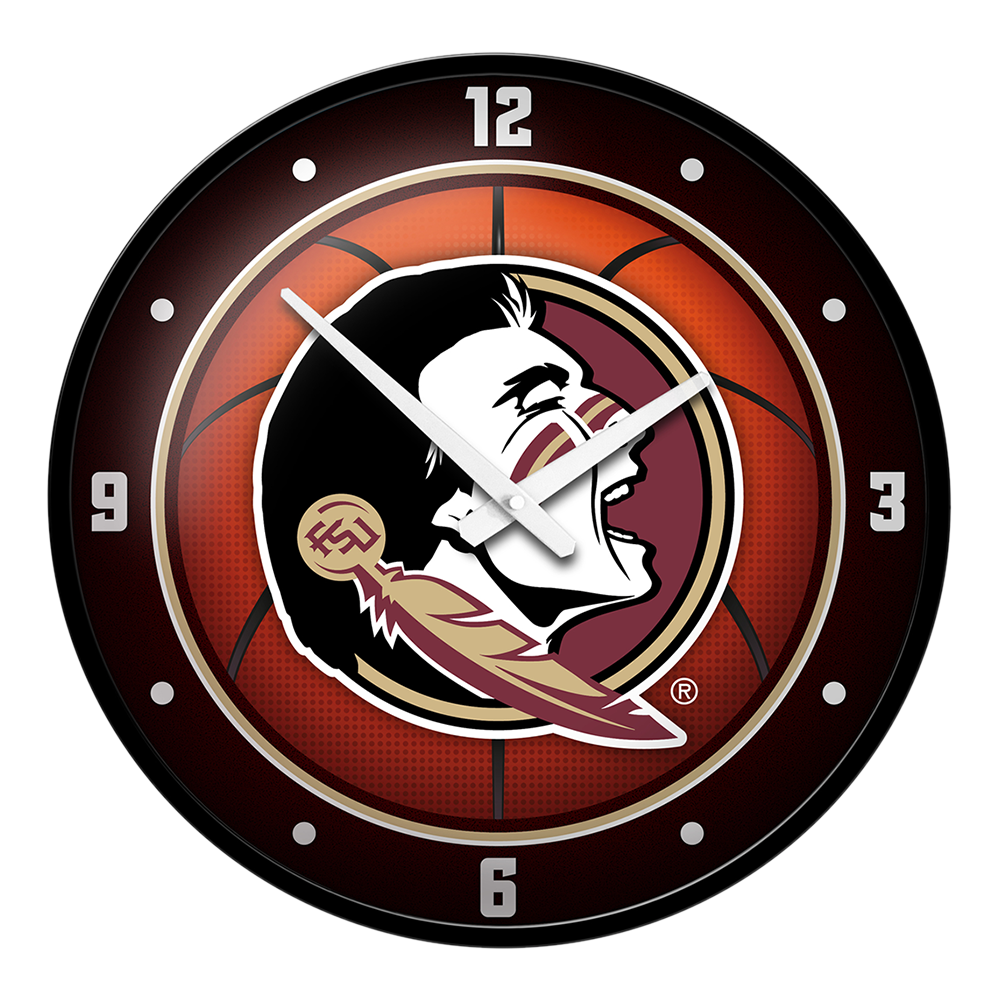 Florida State Seminoles Modern Disc BASKETBALL Wall Clock