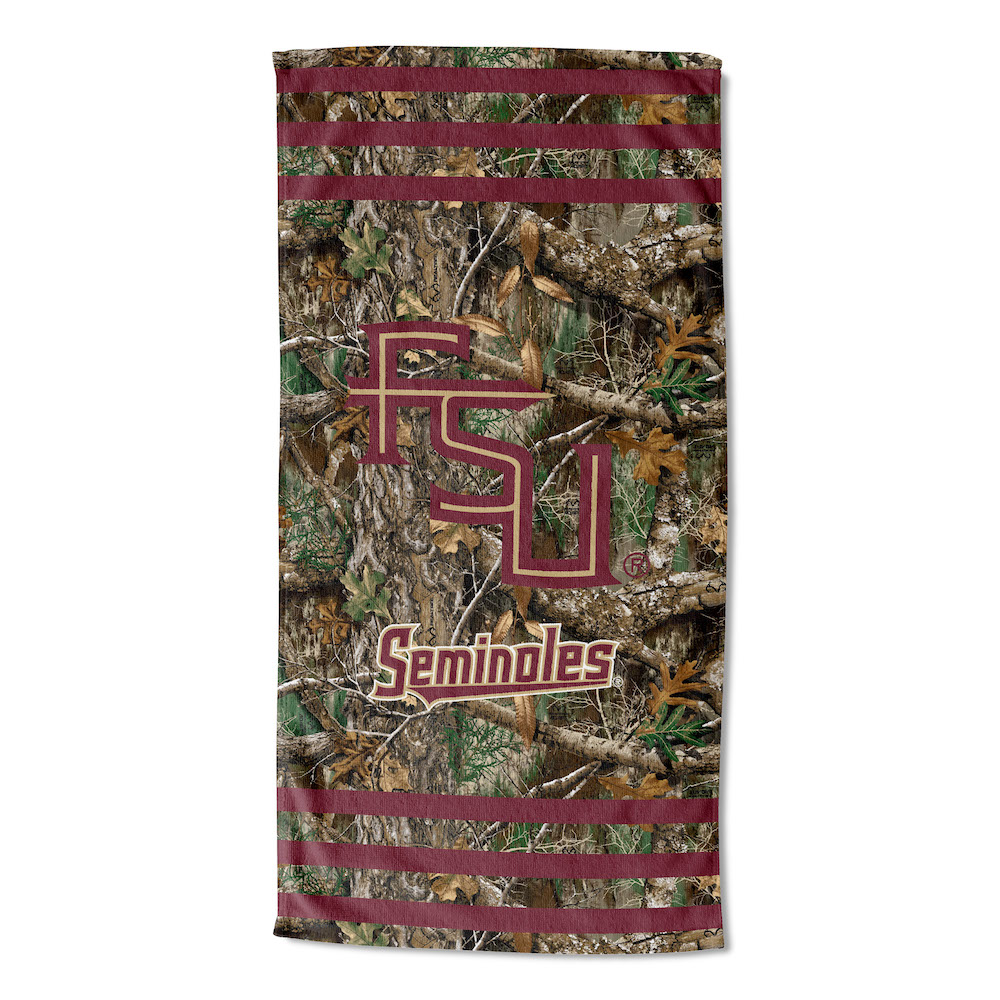 Florida State Seminoles Real Tree Camo 30x60 Beach Towel