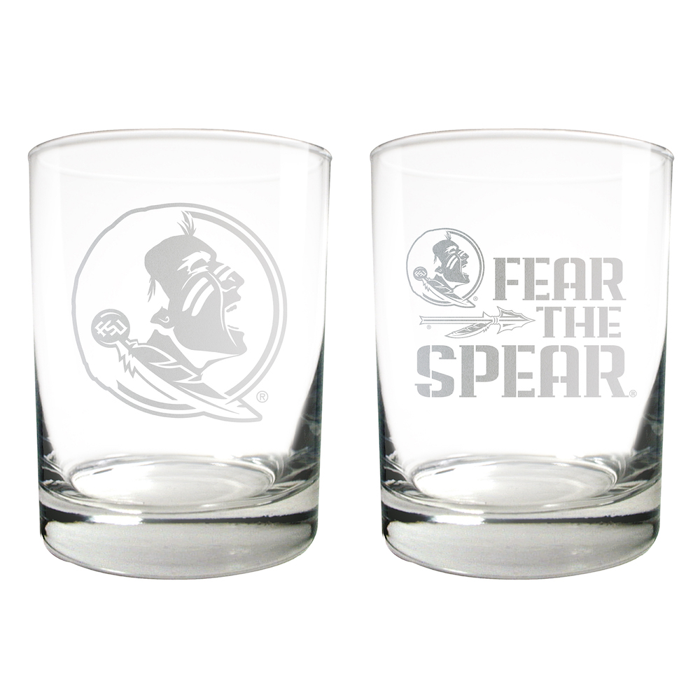 Florida State Seminoles 2pc Rocks Glass Set