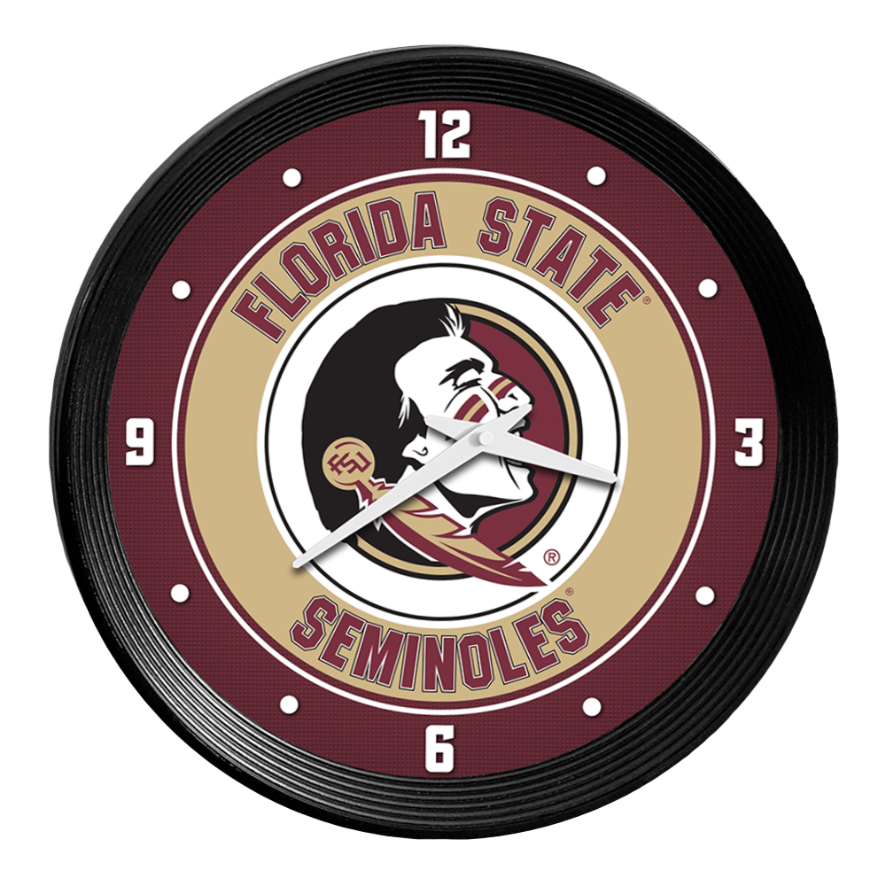 Florida State Seminoles Ribbed Frame Wall Clock