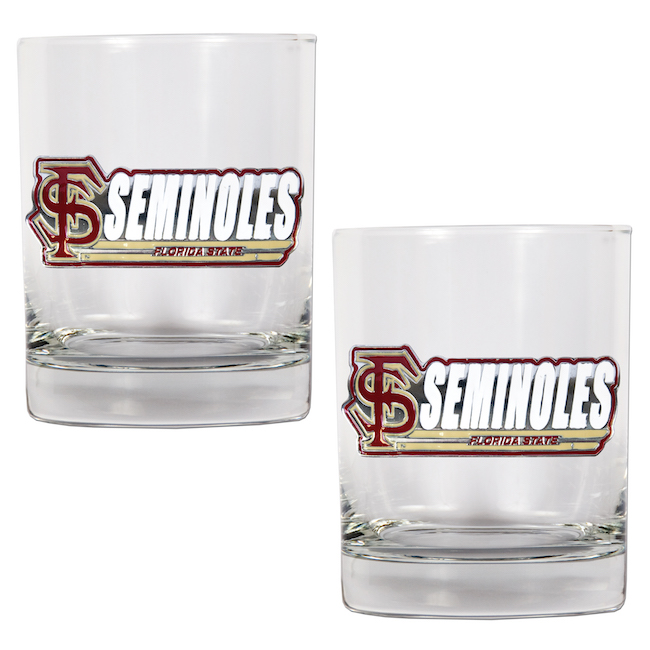 Florida State Seminoles NCAA Logo 2pc Rocks Glass Set