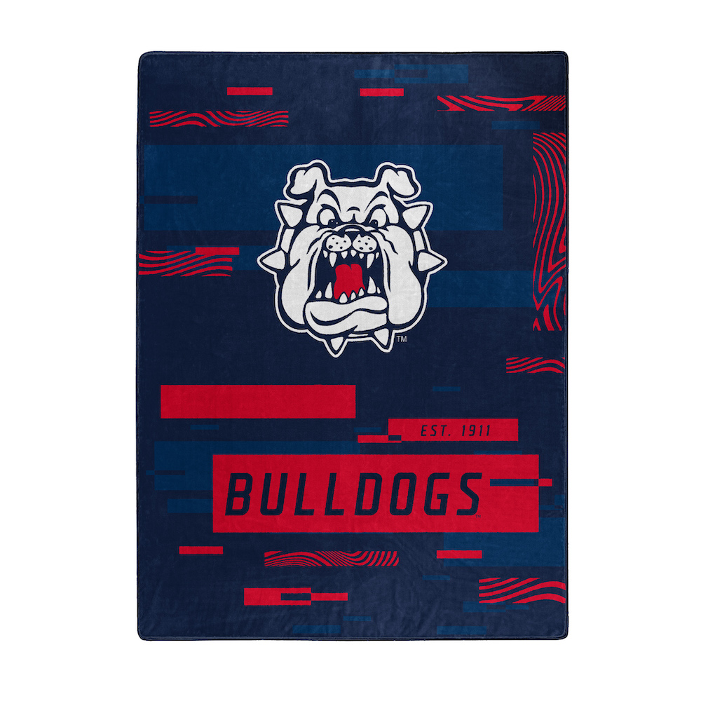 Fresno State Bulldogs Large Plush Fleece Raschel Blanket 60 x 80