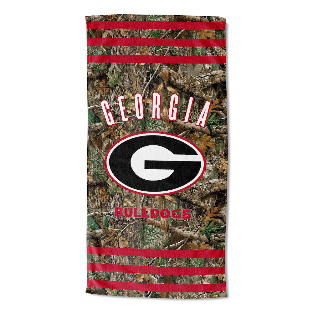 Georgia Bulldogs Real Tree Camo 30x60 Beach Towel