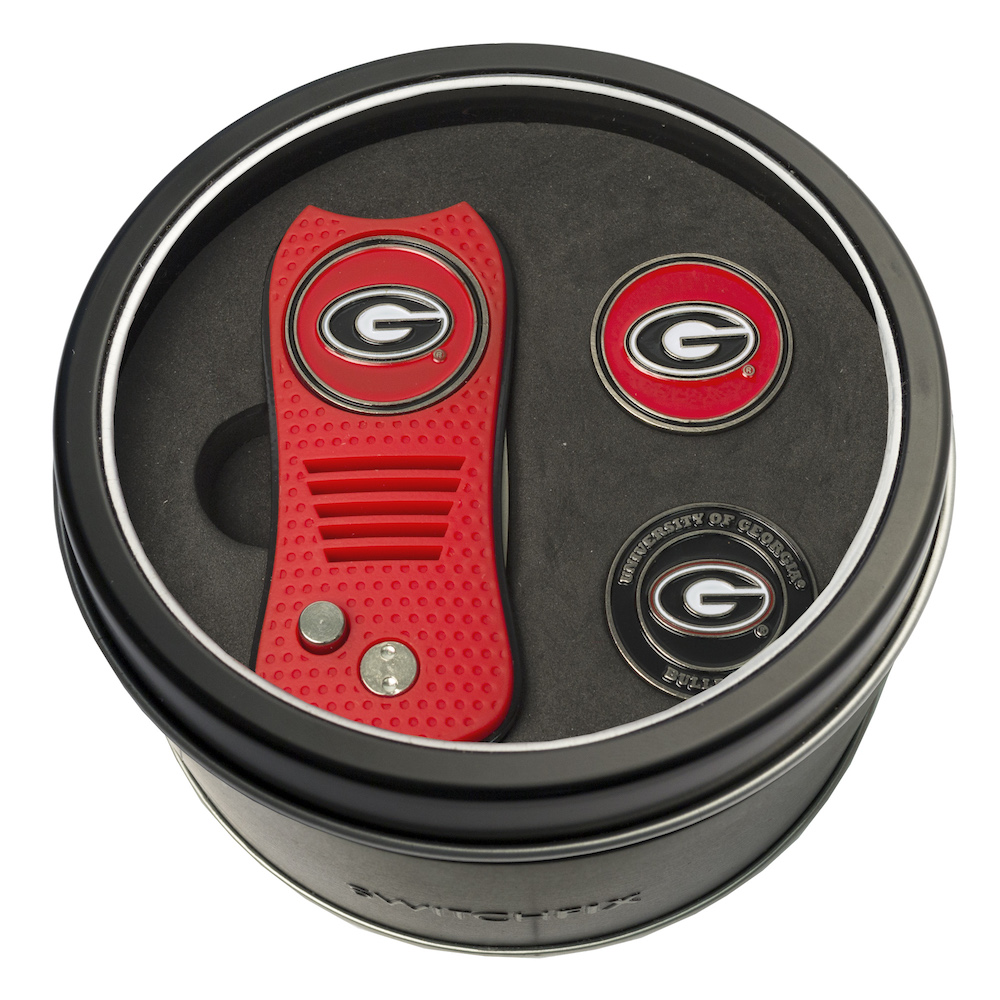 Georgia Bulldogs Switchblade Divot Tool and 2 Ball Marker Gift Pack