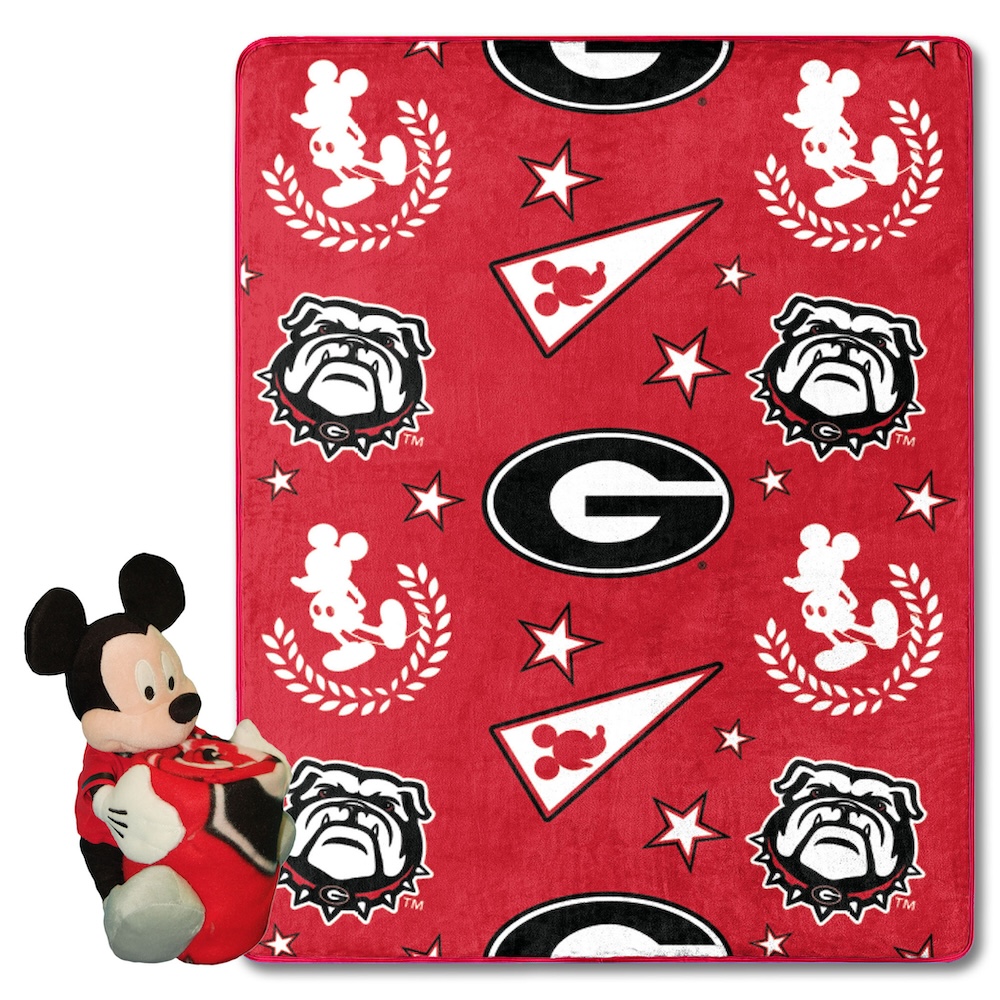 Georgia Bulldogs Disney Mickey Mouse Hugger and Silk Blanket Set