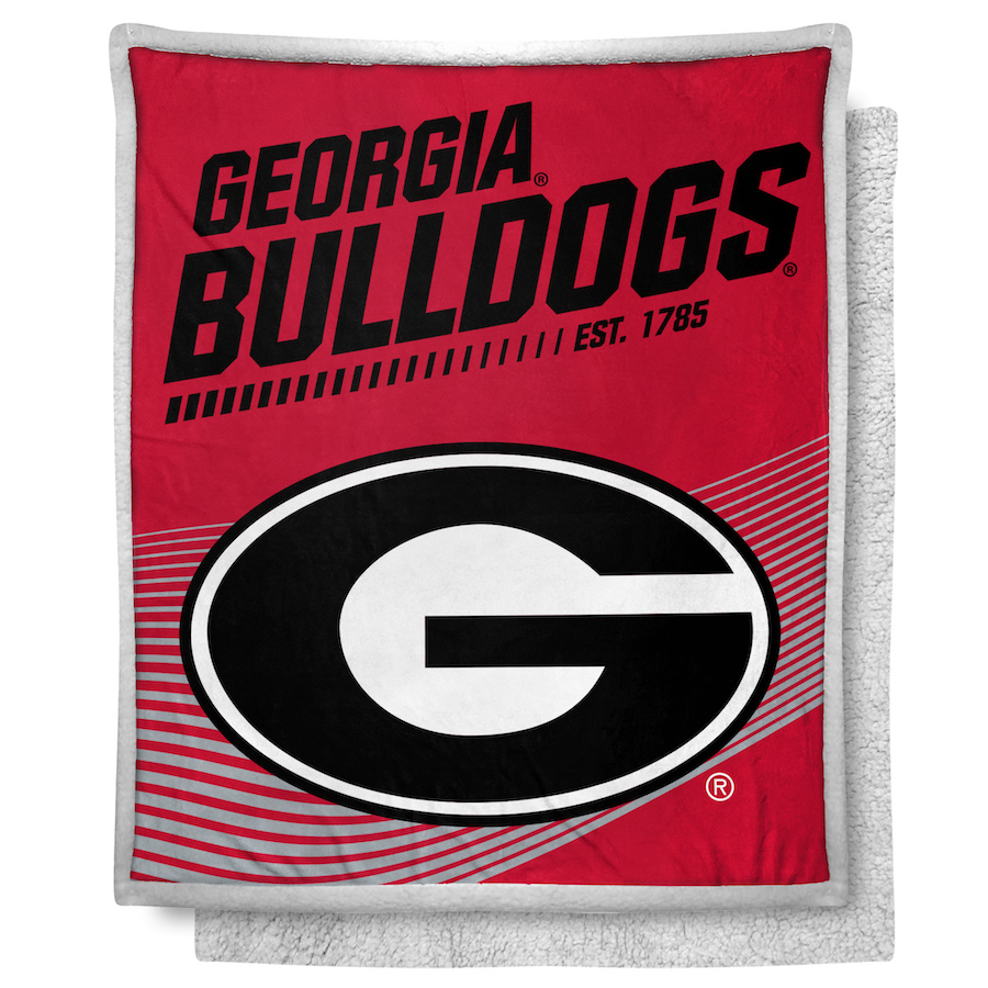 Georgia Bulldogs Mink SHERPA Throw Blanket