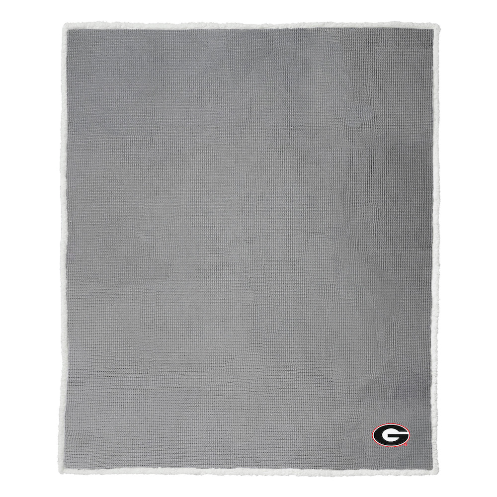 Georgia Bulldogs Waffle Sherpa Throw Blanket