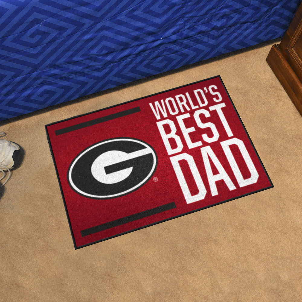 Georgia Bulldogs 20 x 30 WORLDS BEST DAD Floor Mat