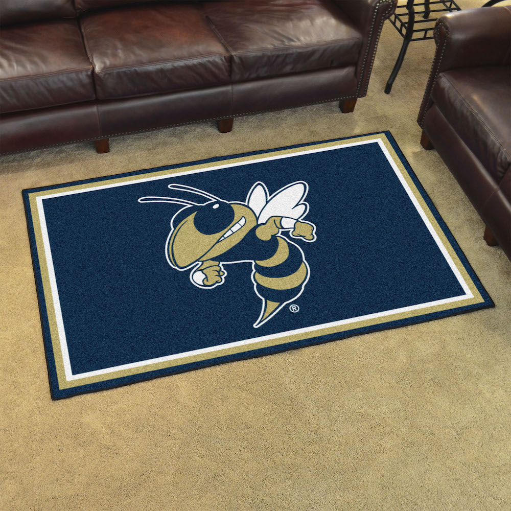 Georgia Tech YELLOW JACKET LOGO 4x6 Area Rug