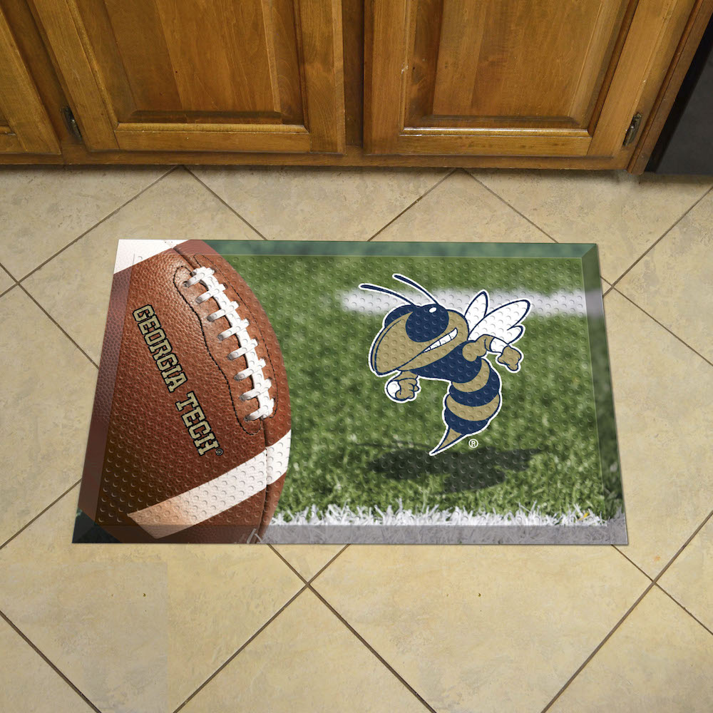 Georgia Tech YELLOW JACKET LOGO Ball Style SCRAPER Door Mat