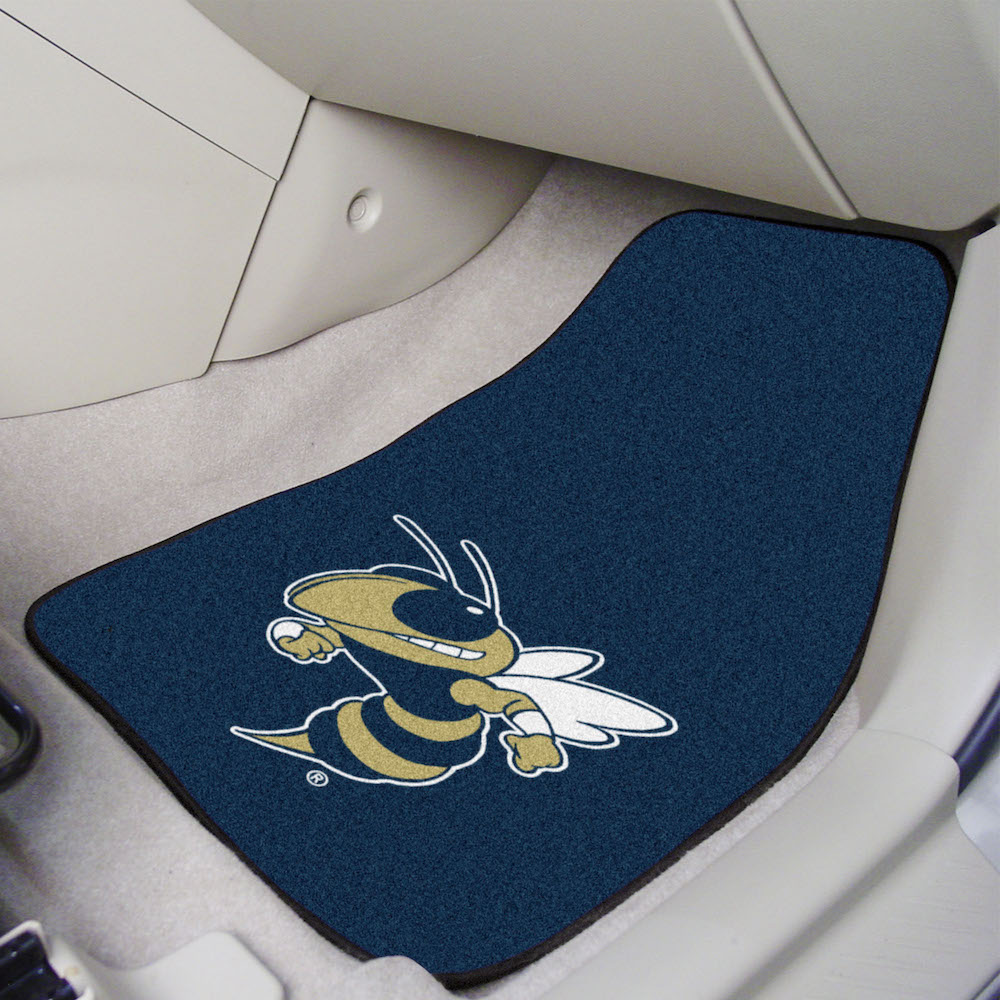 Georgia Tech YELLOW JACKET LOGO Car Floor Mats 18 x 27 Carpeted-Pair