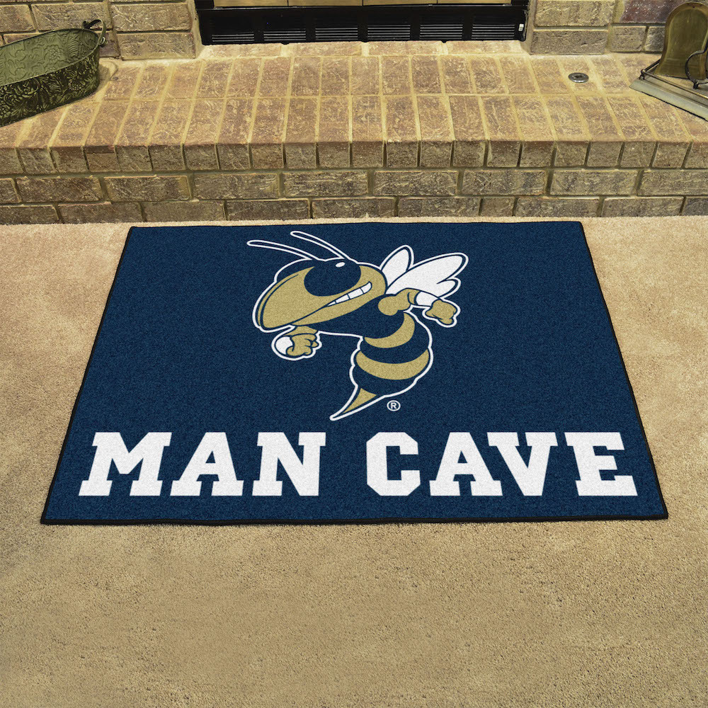 Georgia Tech YELLOW JACKET LOGO ALL STAR 34 x 45 MAN CAVE Floor Mat