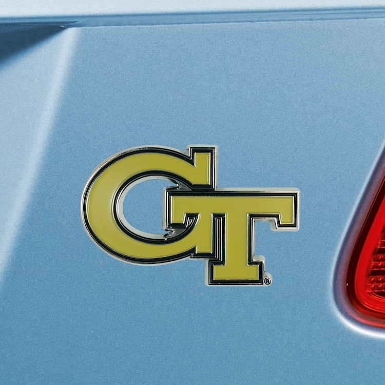 Georgia Tech Yellow Jackets Color Metal Auto Emblem