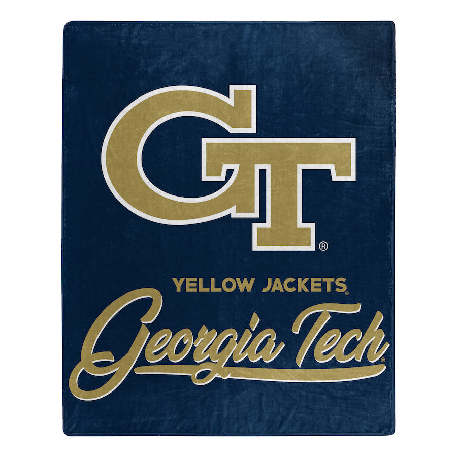 Georgia Tech Yellow Jackets Plush Fleece Raschel Blanket 50 x 60