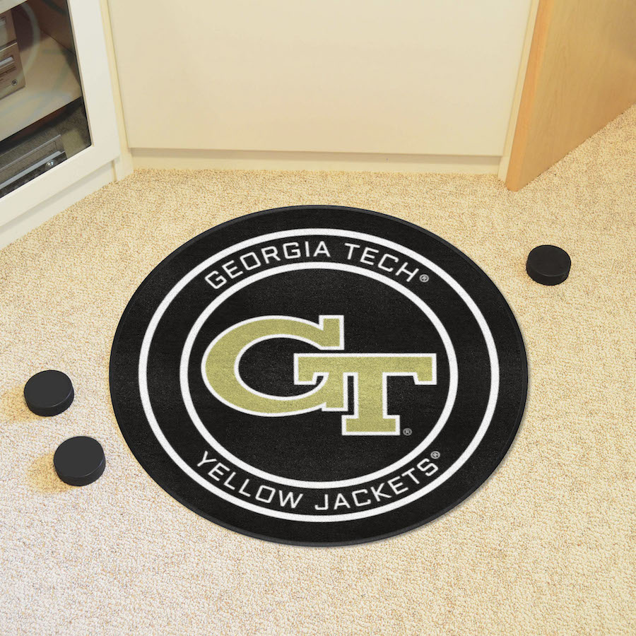 Georgia Tech Yellow Jackets Round Hockey Puck Mat