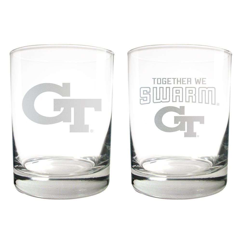 Georgia Tech Yellow Jackets 2pc Rocks Glass Set