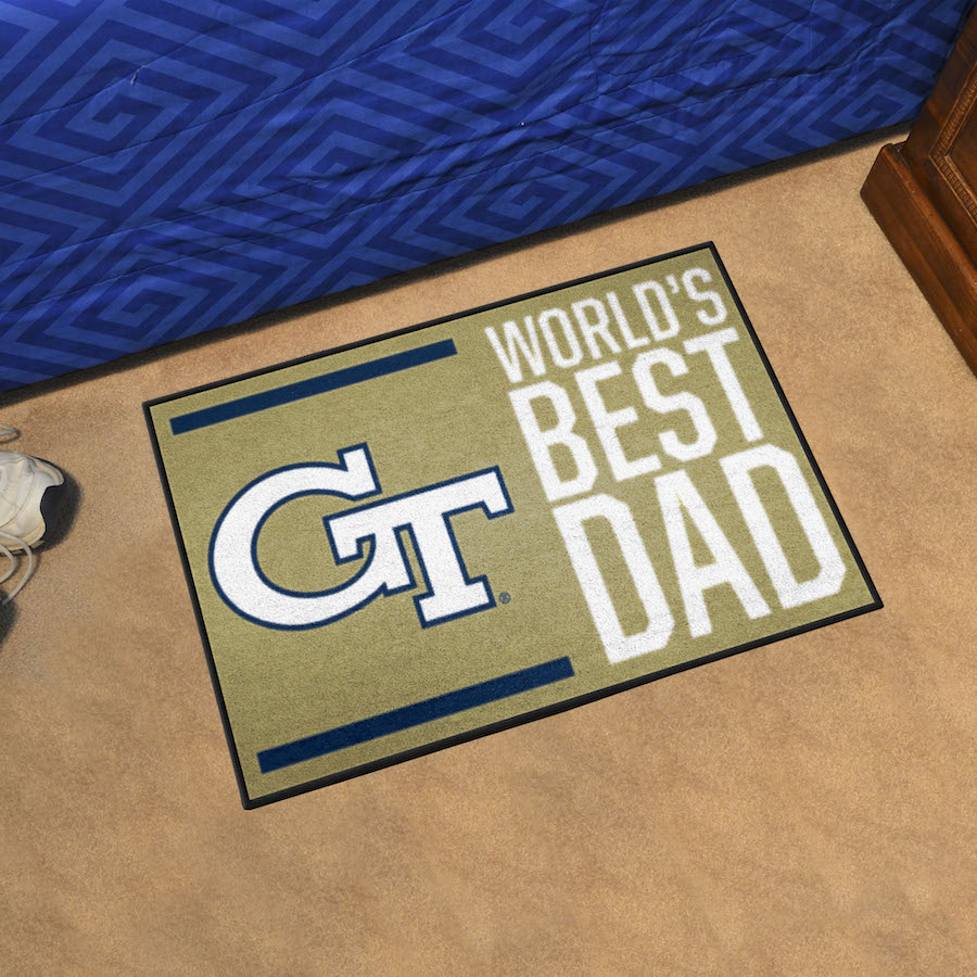 Georgia Tech Yellow Jackets 20 x 30 WORLDS BEST DAD Floor Mat