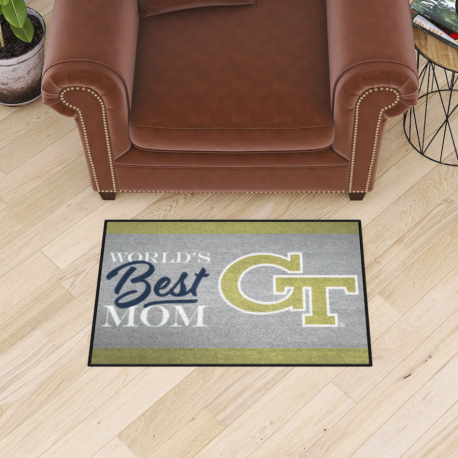 Georgia Tech Yellow Jackets 20 x 30 WORLDS BEST MOM Floor Mat