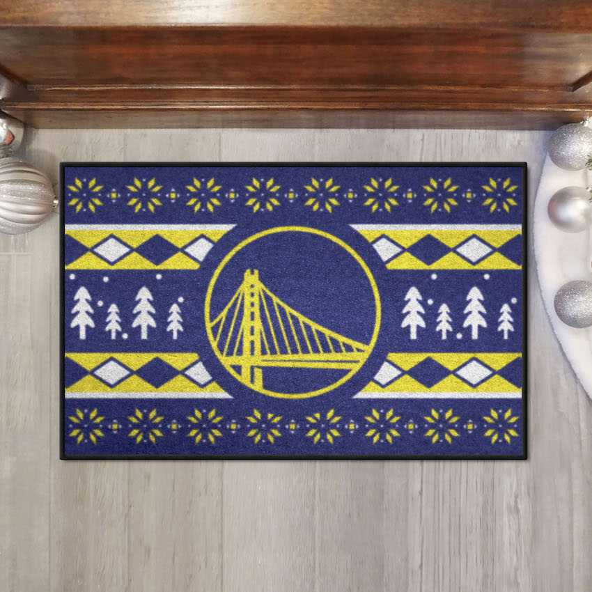 Golden State Warriors HOLIDAY SWEATER 20 x 30 STARTER Floor Mat