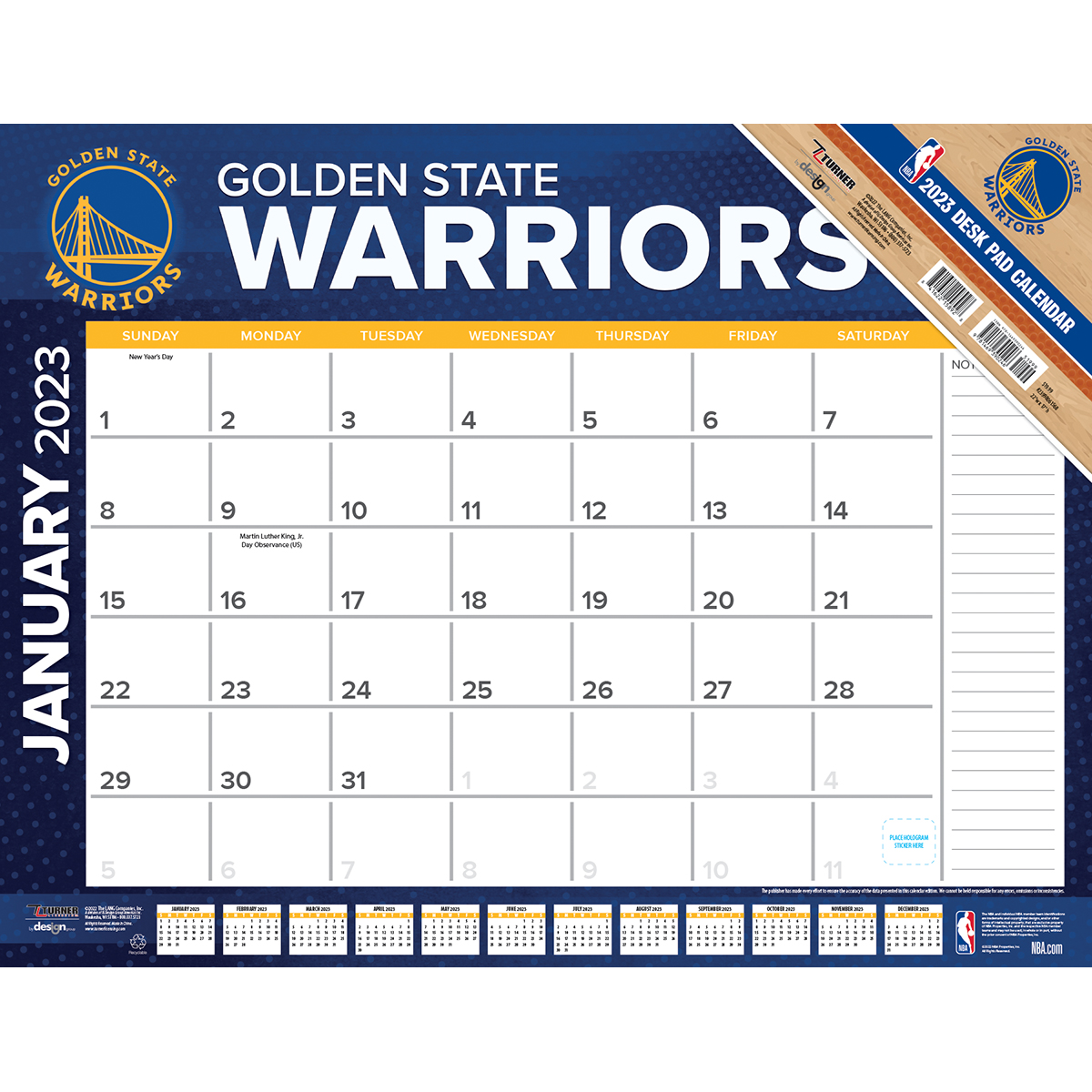 Golden State Warriors 2020 Nba 22 X 17 Desk Calendar Buy At