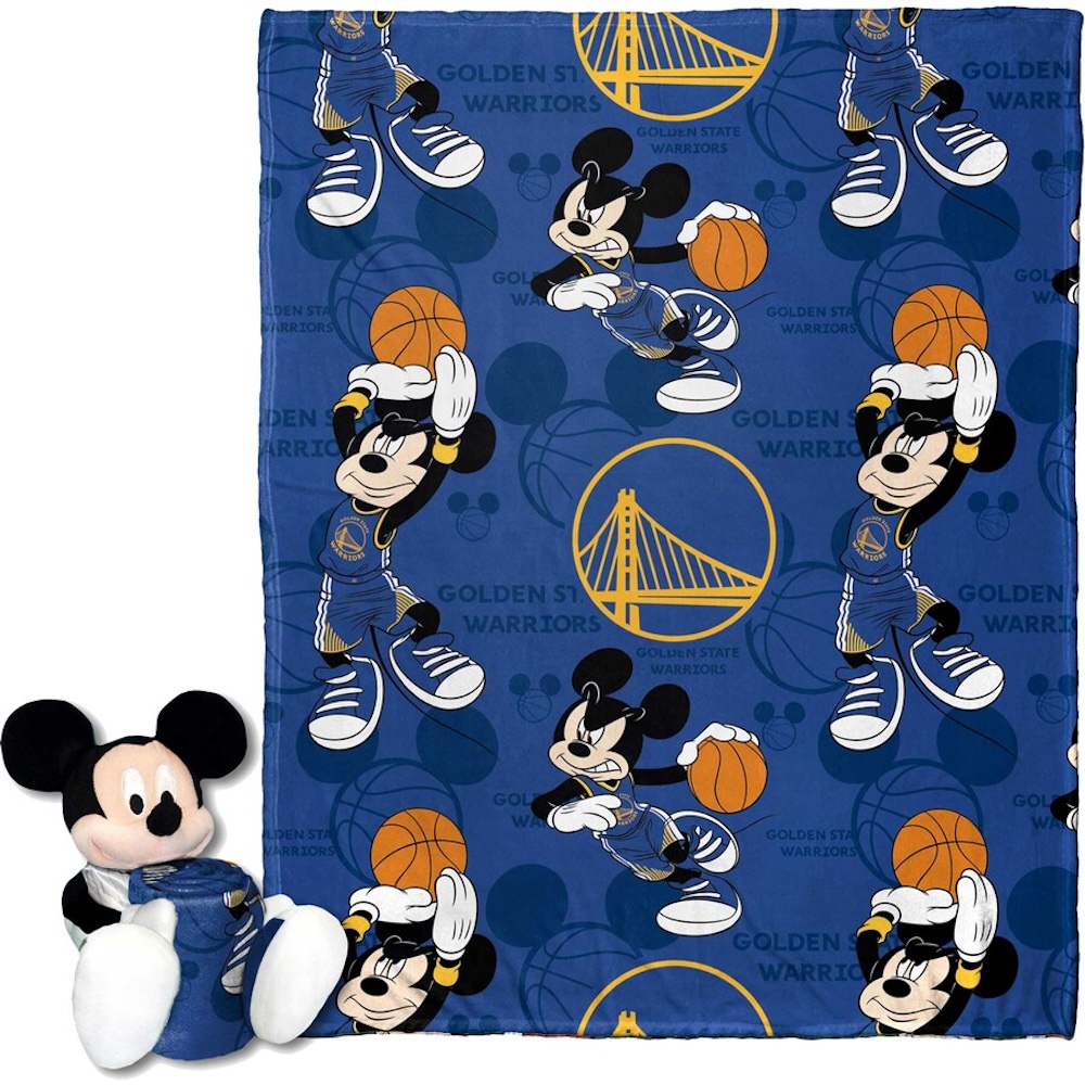 Golden State Warriors Disney Mickey Mouse Hugger and Silk Blanket Set