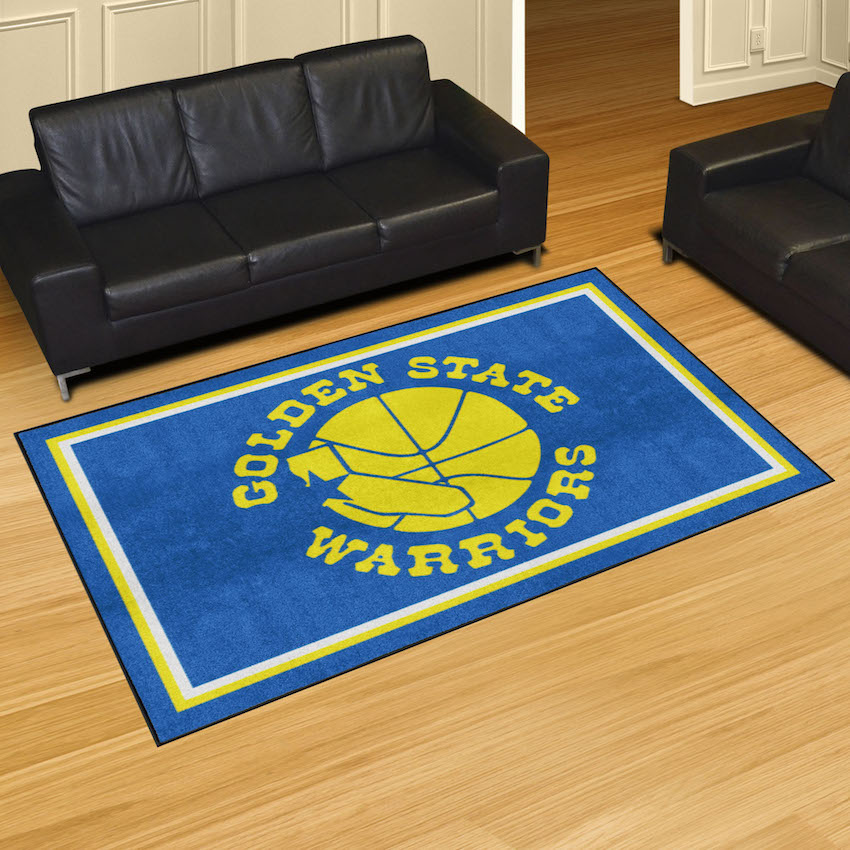 Golden State Warriors Vintage 5x8 Area Rug - Throwback Logo