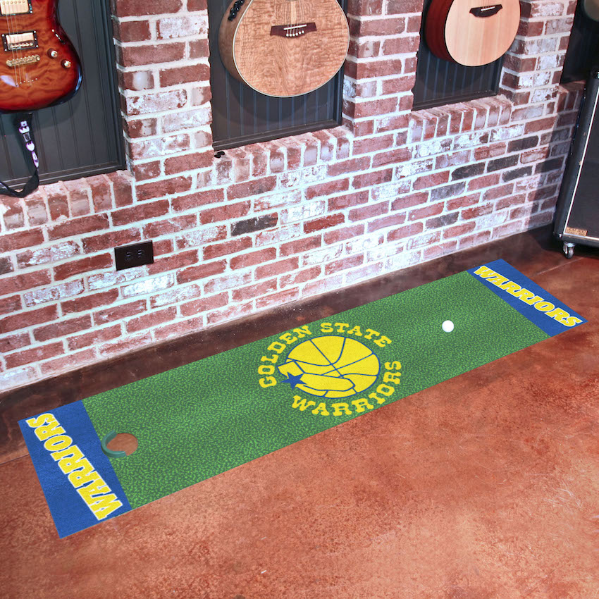 Golden State Warriors Vintage 18 x 72 in Putting Green Mat with Throwback Logo