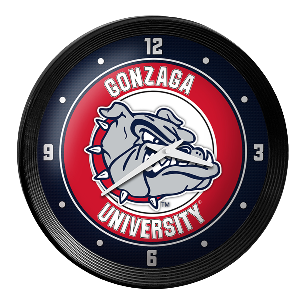 Gonzaga Bulldogs Ribbed Frame Wall Clock