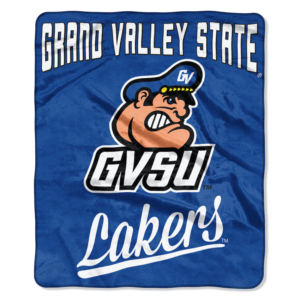 Grand Valley State Lakers Plush Fleece Raschel Blanket 50 x 60