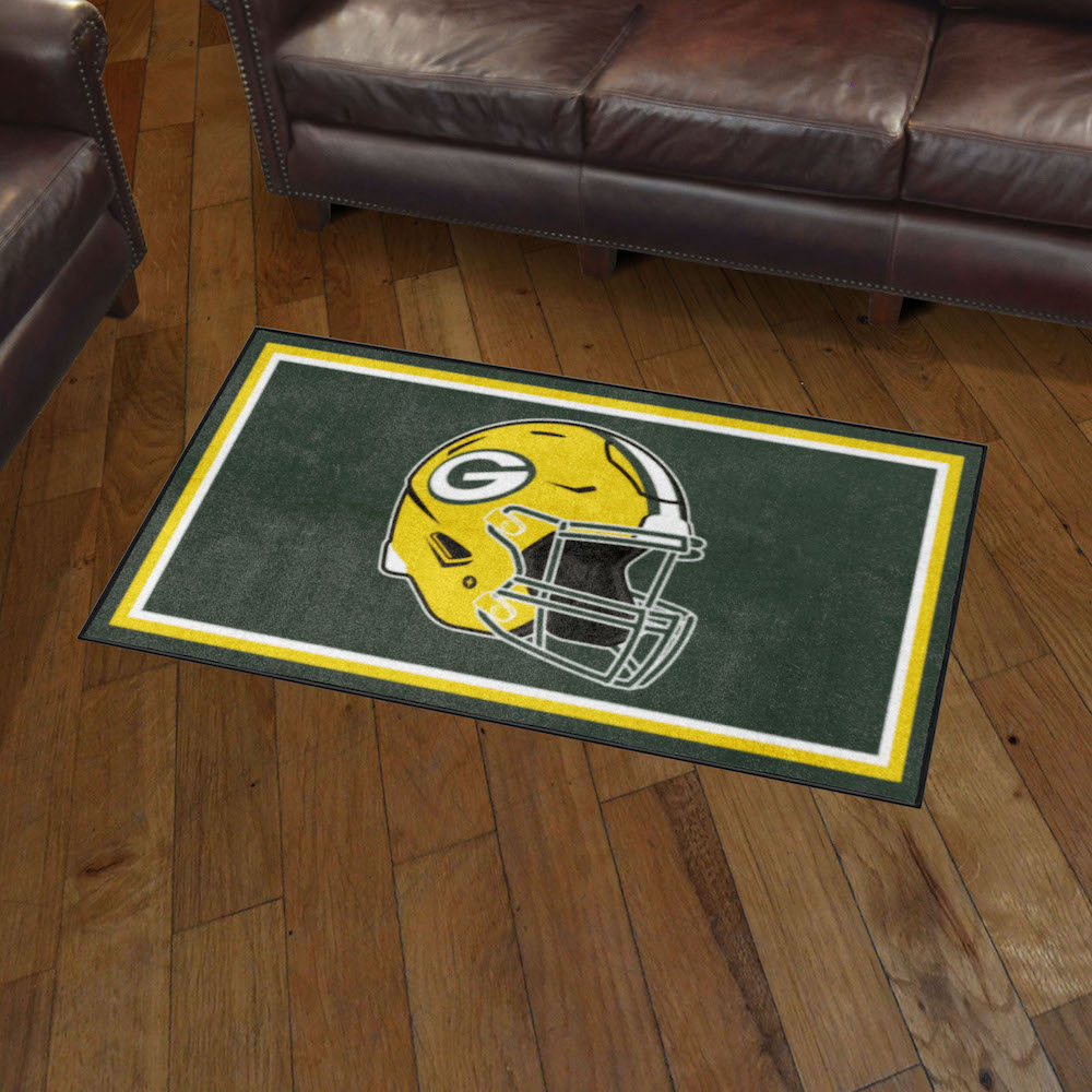 Green Bay Packers 3x5 Area Rug - Helmet Logo