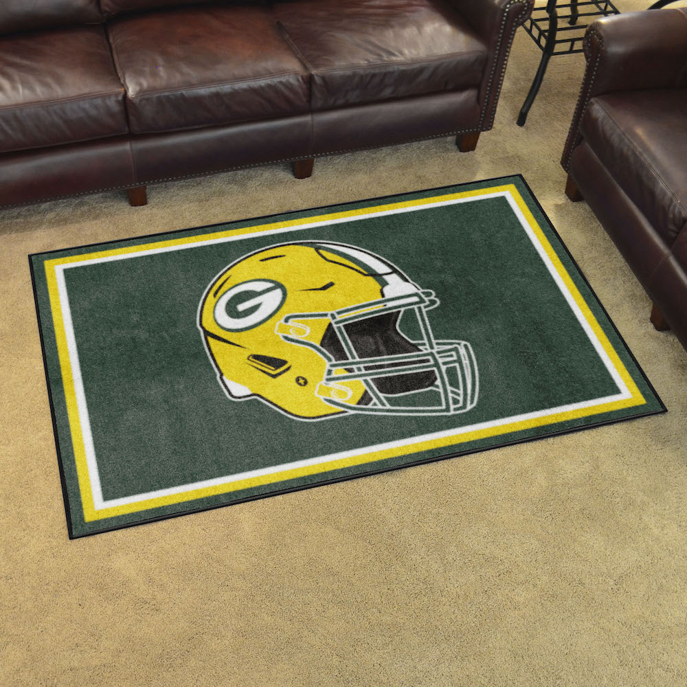 Green Bay Packers 4x6 Area Rug - Helmet Logo